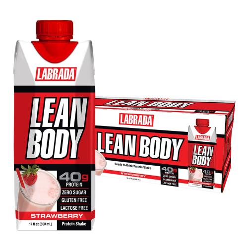 Labrada Lean Body Ready-to-Drink Protein Shake (12 x 500 ml, Strawberry)