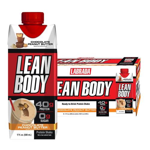 Labrada Lean Body Ready-to-Drink Protein Shake (12 x 500 ml, Chocolate Peanut Butter)