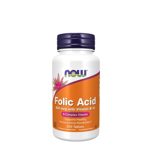 Now Foods Folic Acid 800mcg + B-12 25mcg (250 Tablets)