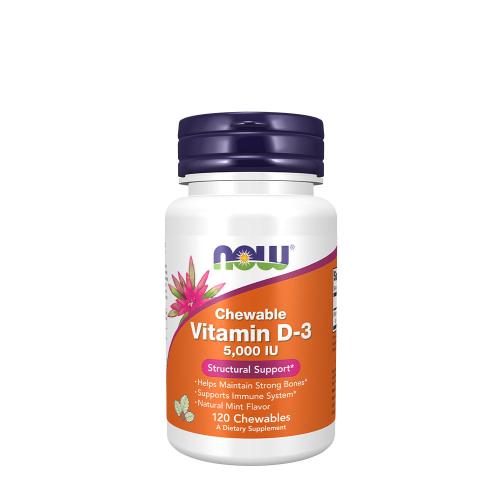 Now Foods Vitamin D-3 5,000 IU (120 Chewables, Natural Mint Flavor)