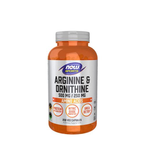 Now Foods Arginine & Ornithine 500/250mg (250 Capsules)