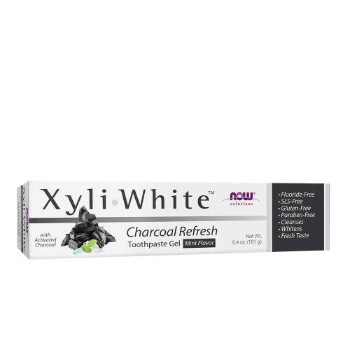 Now Foods XyliWhite Charcoal Refresh Toothpaste Gel (181 g, Mint)