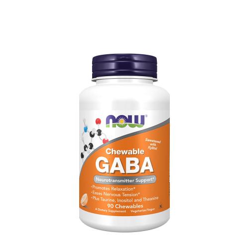 Now Foods GABA Orange Flavor Chewable Tablets (90 Chewables)