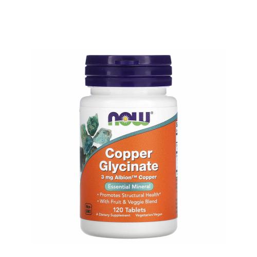Now Foods Copper Glycinate 3 mg (120 Tablets)