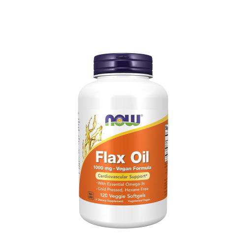 Now Foods Flax Oil 1000 mg Vegan Formula (120 Veggie Softgels)