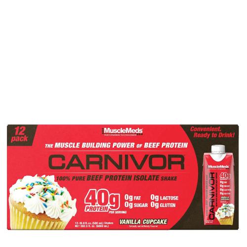 MuscleMeds Carnivor RTD Beef Protein Shake (12 pack, Vanilla Cupcake)