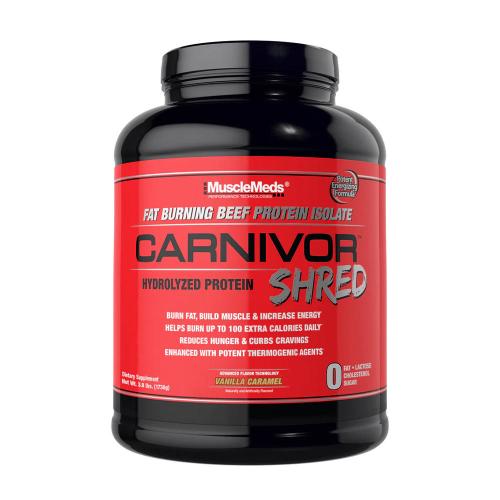 MuscleMeds Carnivor Shred 100% Beef Protein + Fat Burn (1736 g, Vanilla Caramel)