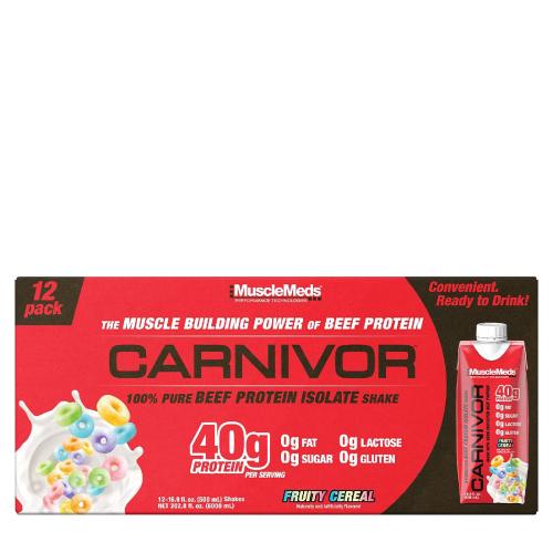 MuscleMeds Carnivor RTD Beef Protein Shake (12 pack, Fruity Cereal)