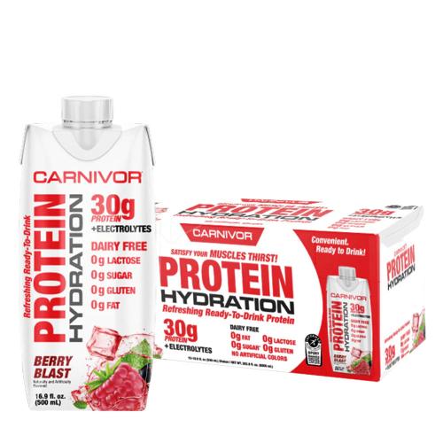 MuscleMeds Carnivor RTD Beef Protein Shake (12 pack, Berry Blast)