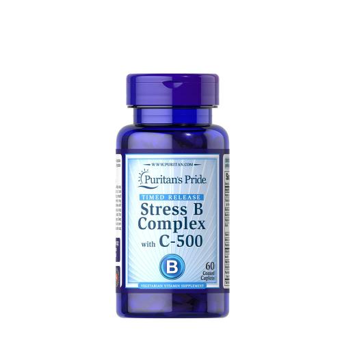 Puritan's Pride Stress Vitamin B-Complex with Vitamin C-500 Timed Release (60 Coated Caplets)
