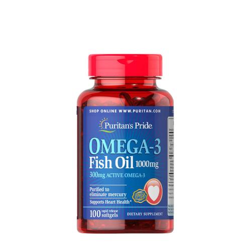 Puritan's Pride Omega-3 Fish Oil 1000 mg (300 mg Active Omega-3) (100 Softgels)