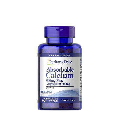 Puritan's Pride Absorbable Calcium 600 mg plus Magnesium 300 mg (60 Softgels)