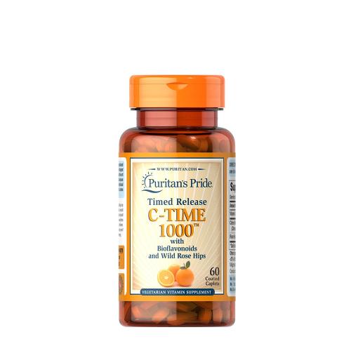 Puritan's Pride Vitamin C-1000 mg with Rose Hips Timed Release (60 Caplets)