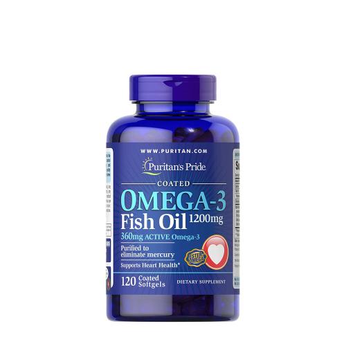 Puritan's Pride Omega-3 Fish Oil Coated 1200 mg (360 mg Active Omega-3) (120 Softgels)