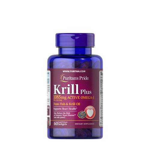 Puritan's Pride Krill Oil Plus High Omega-3 Concentrate 1085 mg (60 Softgels)