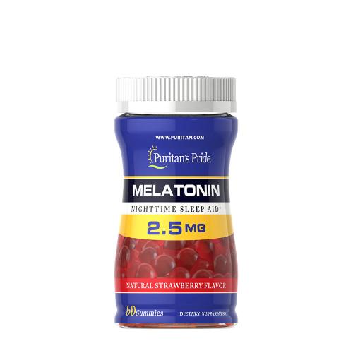 Puritan's Pride Melatonin Gummy 2.5 mg (60 Gummies, Strawberry)