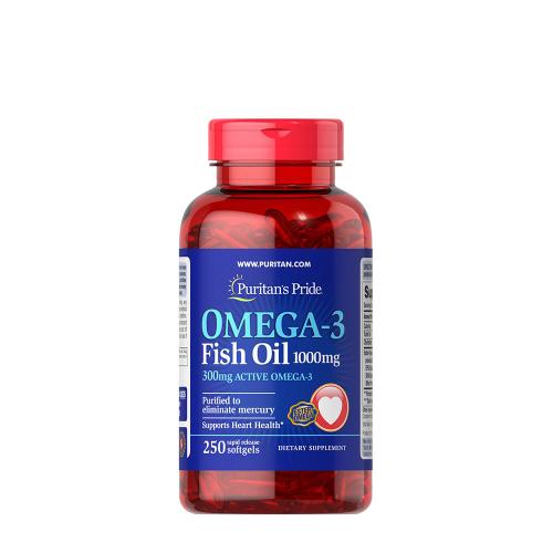 Puritan's Pride Omega-3 Fish Oil 1000 mg (300 mg Active Omega-3) (250 Softgels)