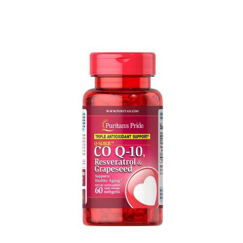Puritan's Pride Q-SORB™ Co Q-10, Resveratrol & Grapeseed (60 Softgels)