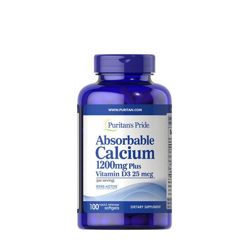 Puritan's Pride Absorbable Calcium 1200 mg with Vitamin D3 1000 IU (100 Softgels)