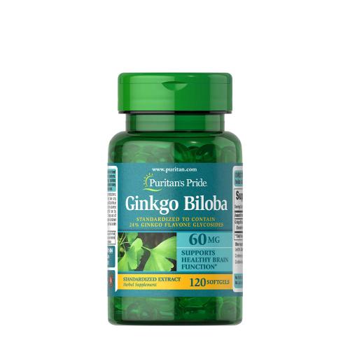 Puritan's Pride Ginkgo Biloba Standardized Extract 60 mg (120 Softgels)