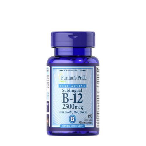 Puritan's Pride Vitamin B-12 2500 With Folic Acid (60 Microlozenges)
