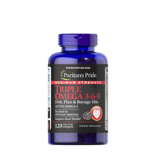 Puritan's Pride Maximum Strength Triple Omega 3-6-9 Fish,Flax & Borage Oil  (120 Softgels)