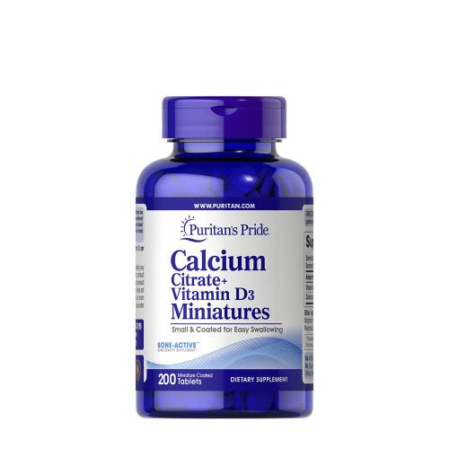 Puritan's Pride Calcium Citrate + Vitamin D3 Miniatures (200 Mini Coated Tablets)