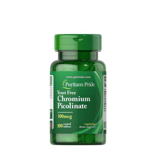 Puritan's Pride Chromium Picolinate 500 mcg Yeast Free (100 Tablets)