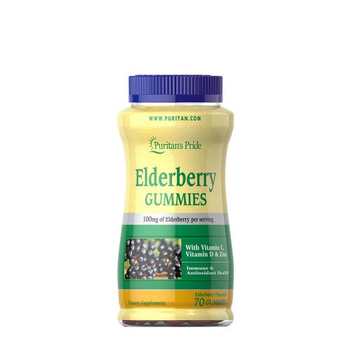 Puritan's Pride Elderberry Gummies with Vitamin C, D & Zinc (70 Gummies, Elderberry)