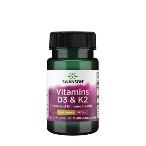 Swanson Vitamins D3 & K2  (60 Capsules)