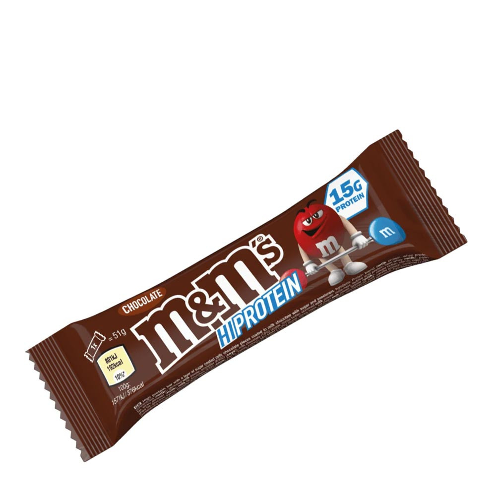 Chocolate M&M's Hi-Protein Bar (12 x 51g Bars) - 15g Protein per