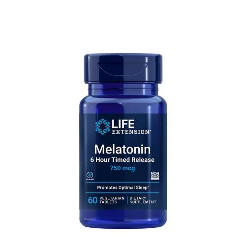Life Extension Melatonin 6 Hour Timed Release (750 mcg) (60 Veg Tablets)