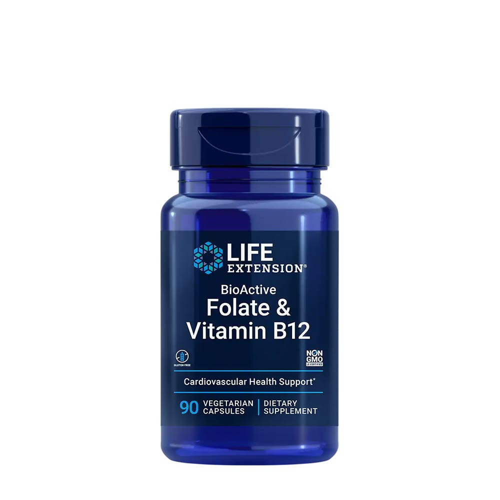 Life Extension BioActive Folate & Vitamin B12 (90 Veg Capsul