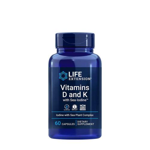Life Extension Vitamins D and K with Sea-Iodine (60 Capsules)