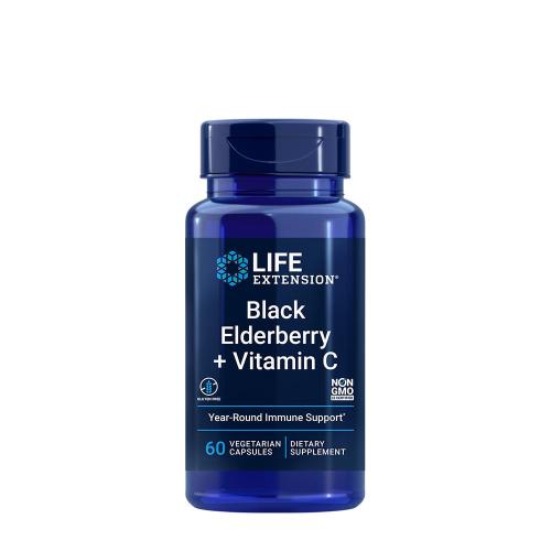 Life Extension Black Elderberry + Vitamin C (60 Veg Capsules)