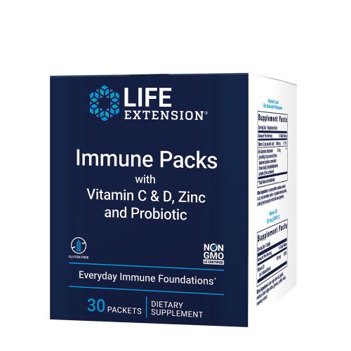 Life Extension Immune Packs with Vitamin C & D, Zinc and Probiotic (30 Packs)