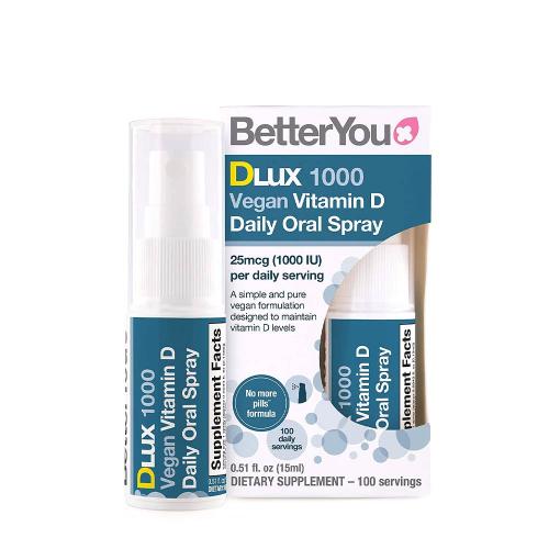 BetterYou Dlux Daily Vegan Vitamin D 1000 IU Oral Spray (15 ml)
