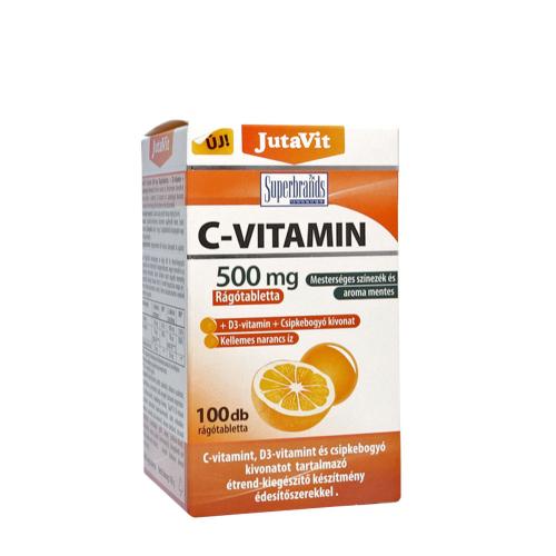 JutaVit Vitamin C 500 mg + D3 + Rosehips chewable tablet (100 Chewable Tablets)