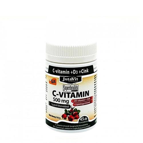 JutaVit Vitamin C 500 mg + D3 + Zinc tablet (45 Tablets)