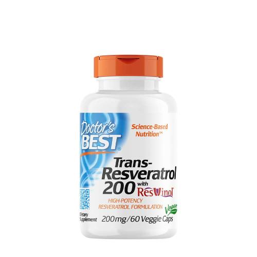 Doctor's Best Trans-Resveratrol with Resvinol 200 mg (60 Veggie Capsules)