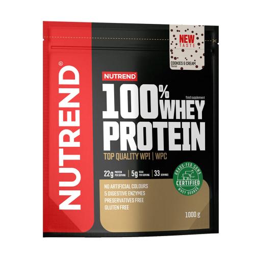 Nutrend 100% Whey Protein (1000 g, Cookies & Cream)