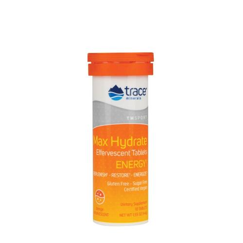 Trace Minerals Max-Hydrate Energy  (10 Effervescent Tablets, Orange)
