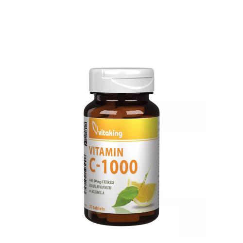 Vitaking Vitamin C 1000 mg with 50 mg Citrus Bioflavonoids and Acerola (30 Tablets)