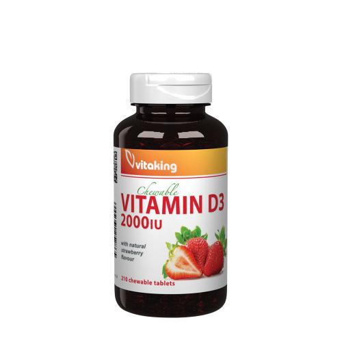 Vitaking Vitamin D3 2000 IU Chewable (210 Chewables, Strawberry)