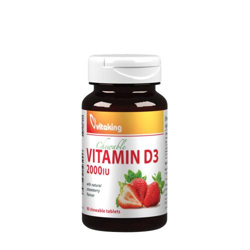 Vitaking Vitamin D3 2000 IU Chewable (90 Chewables, Strawberry)