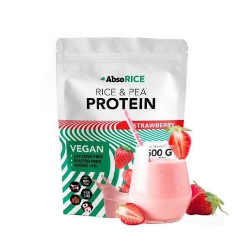 AbsoRICE Rice & Pea Protein - Vegan Protein Powder (500 g, Strawberry)