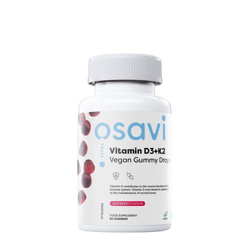 Osavi Vitamins D3+K2 Vegan Gummy Drops (60 Gummies, Raspberry)