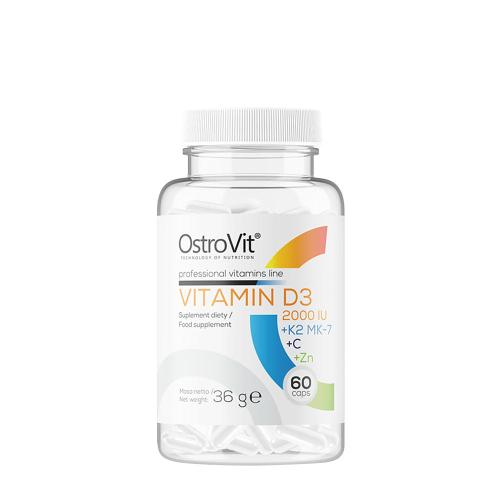 OstroVit Vitamin D3 2000 IU + K2 MK-7 + C + Zinc (60 Capsules)