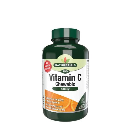 Natures Aid Vitamin C 500mg Chewable - Orange Flavour (100 Tablets)