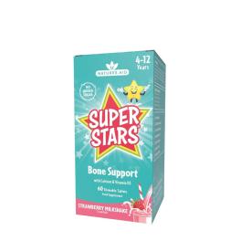   Natures Aid Super Stars Bone Support - Strawberry Milkshake Flavor (60 Chewable Tablets)